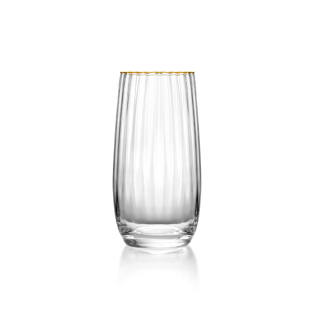 Verre highball en verre recyclé Golden Rim – Bord Or | Bazar Bizar