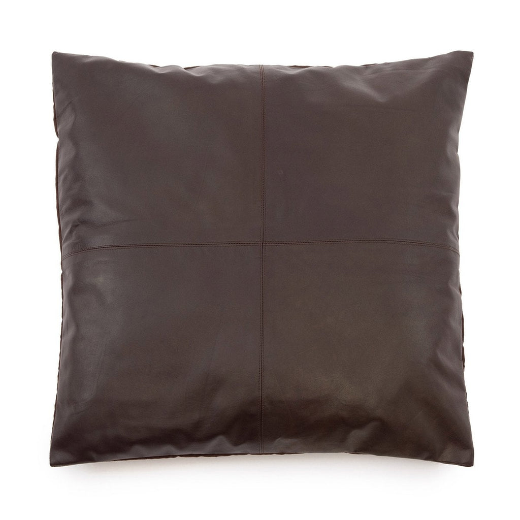 La Housse de Coussin en Cuir à Quatre Panneaux - Choco - 60x60