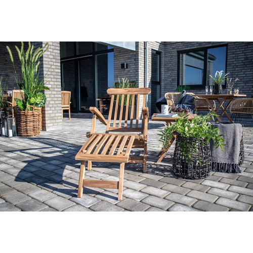 Chaise longue en teck Arrecife - Naturel, Teck, 150x60x95 cm