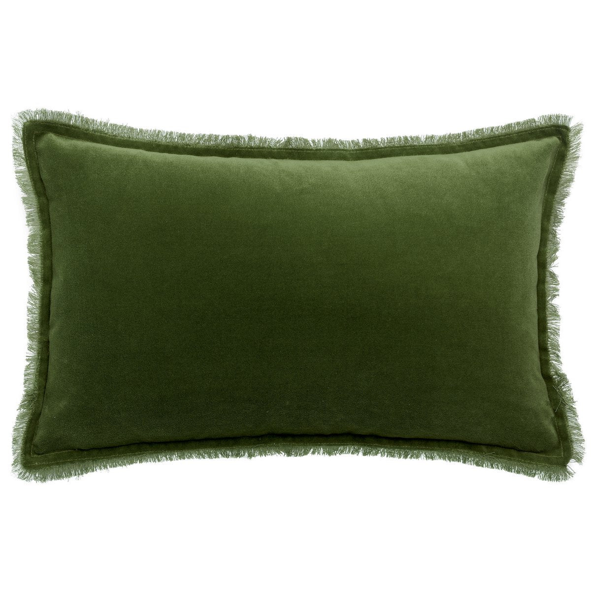 Coussin Fara Eucalyptus en velours de coton 30 × 50 cm