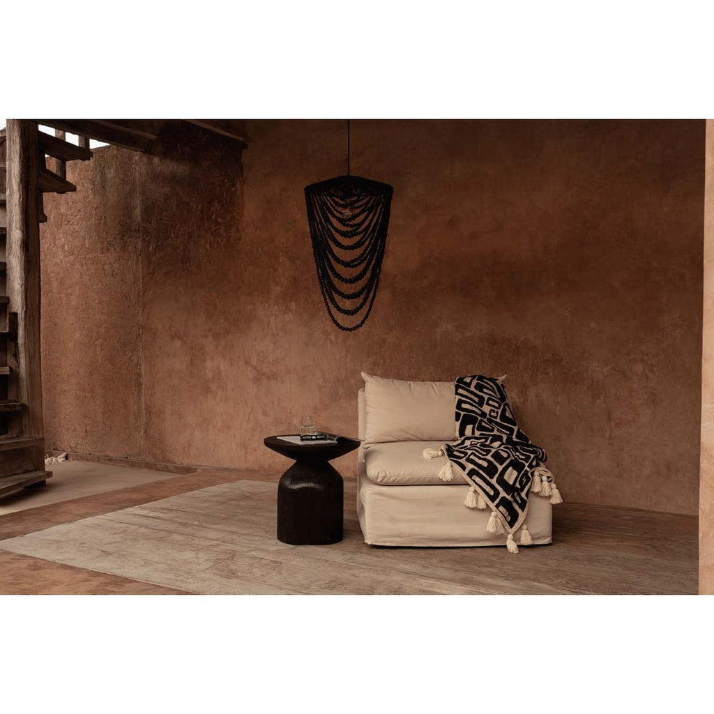 Le Lustre en Perles de Bois - Noir - L