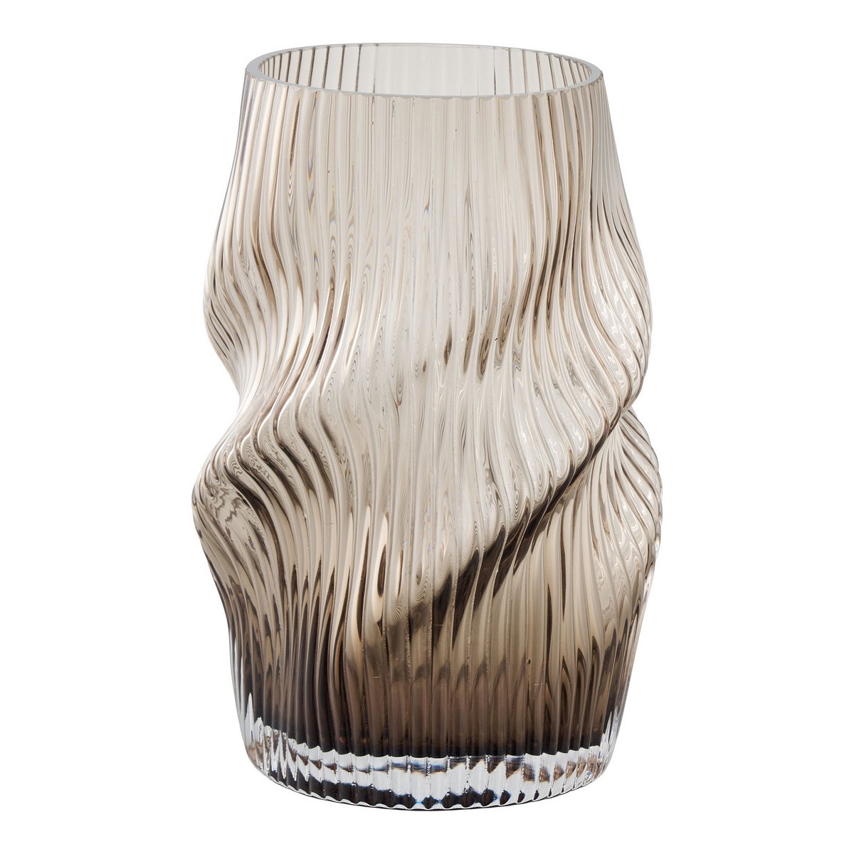 Vase en verre soufflé bouche marron – Ø17x25 cm