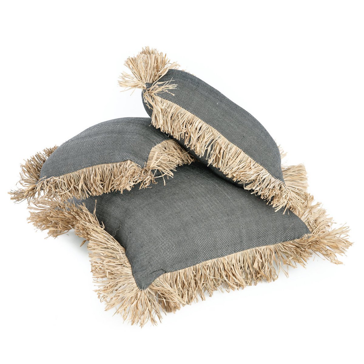 Housse de Coussin Cotton Bonita - Noir Naturel - 60x60