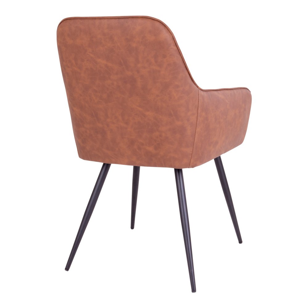 Chaise de salle à manger Harbo – PU, acier, marron – Lot de 2