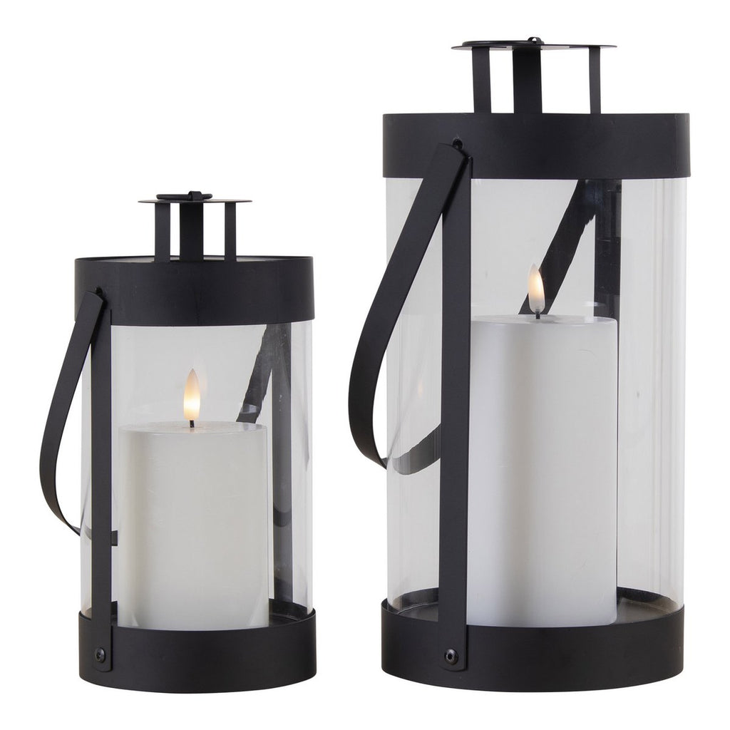 Lanternes Bondi - Noir, Acier/Verre - Ensemble de 2