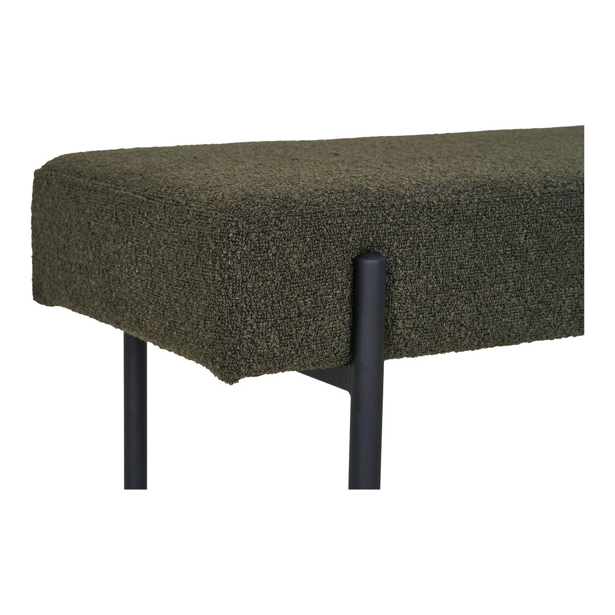 Banc Swindon – Vert foncé, acier, tissu, contreplaqué, 100 x 36 x 42,5 cm