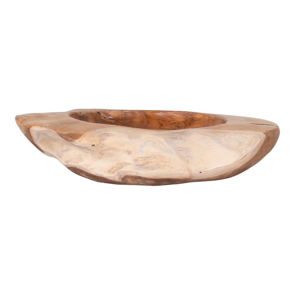 Bol Rio XL - Teck Naturel Fait Main, Ø40x12 cm