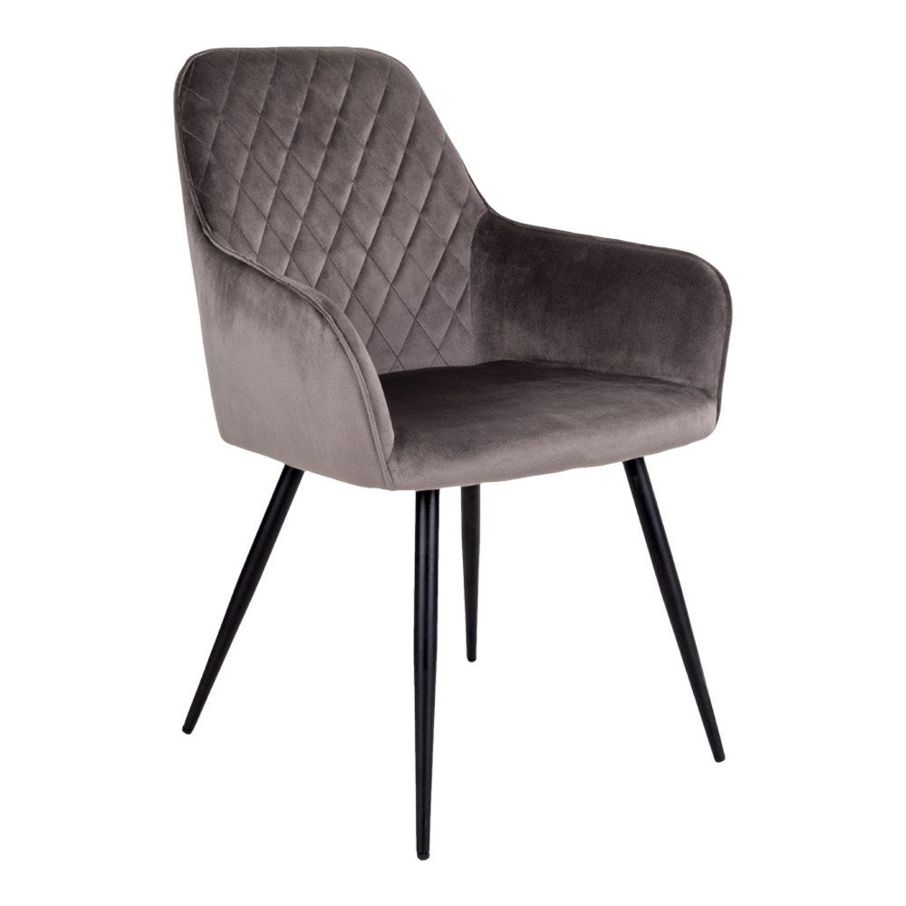 Chaise de salle à manger Harbo - Velours, Acier, Marron clair - Lot de 2