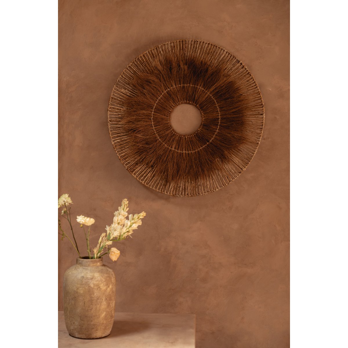 Vase Clay Echo crème en terre cuite 30 cm