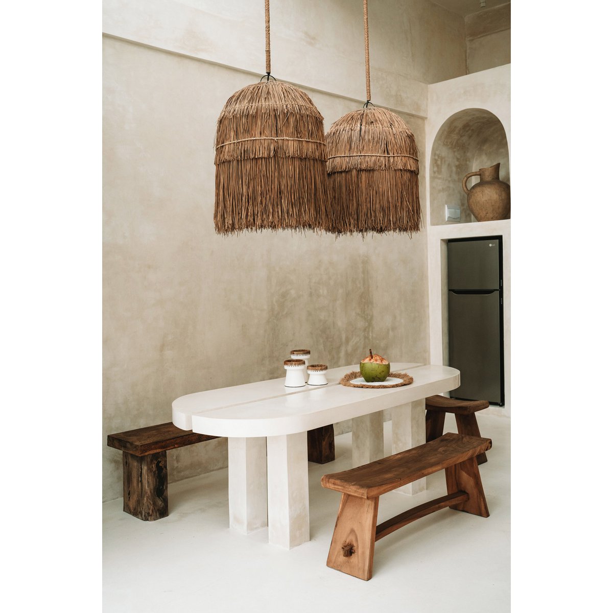 Banc en bois massif Suar – Naturel – 120cm | Bazar Bizar