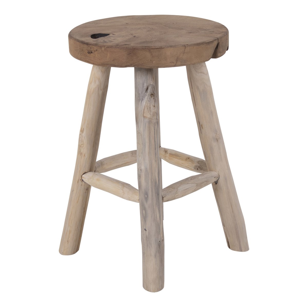 Tabouret Badia - Teck, Naturel - Ø30x45 cm