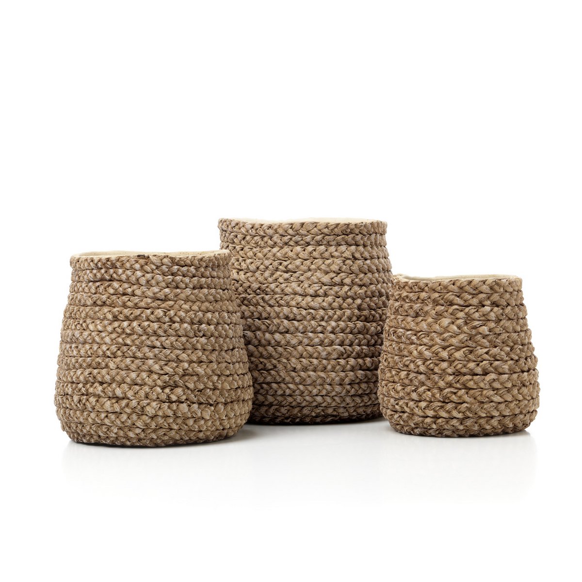 Jardinière en béton effet tressé – Naturel – L | Bazar Bizar