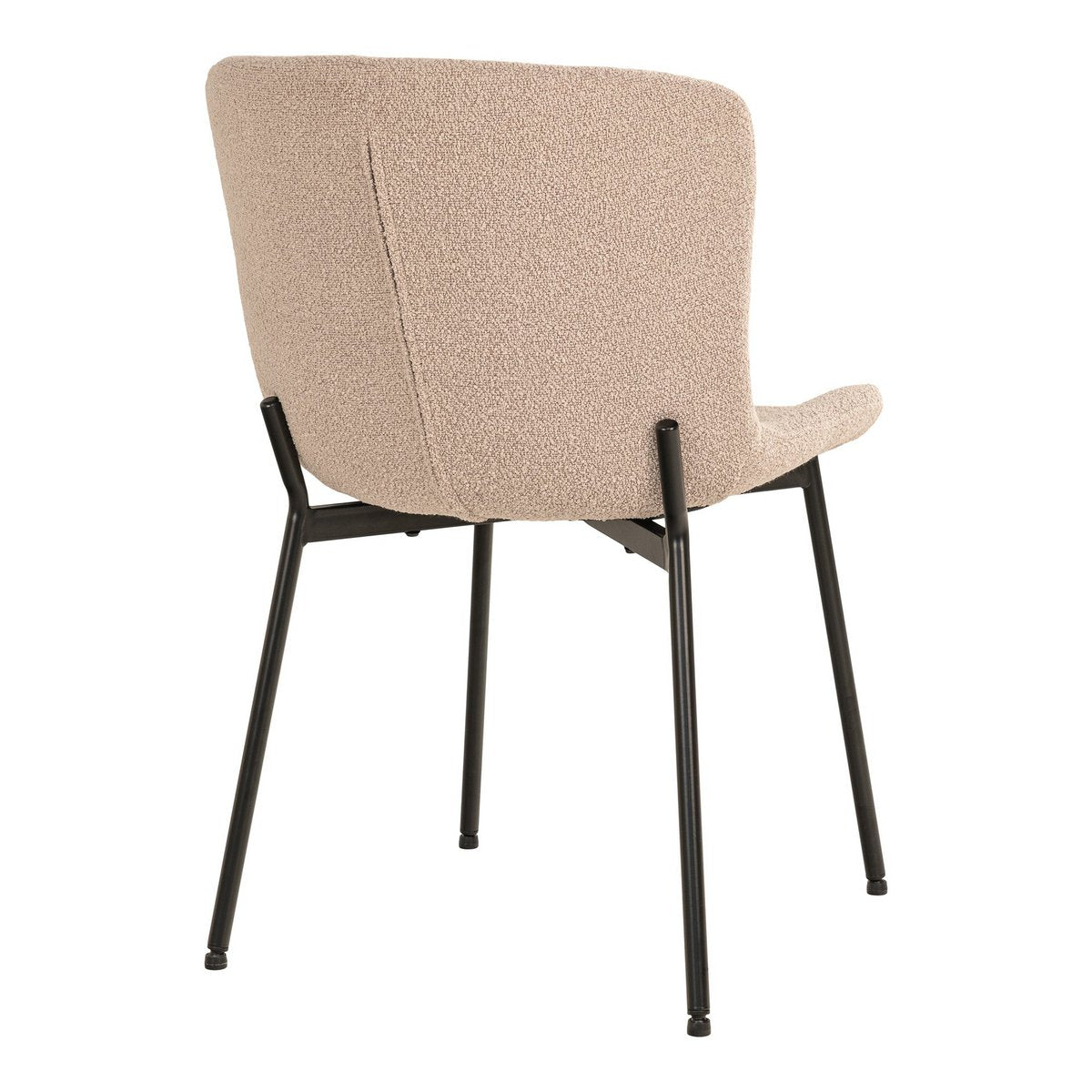 Chaise de salle à manger Maceda – Bouclé beige & pieds noirs (lot de 2)