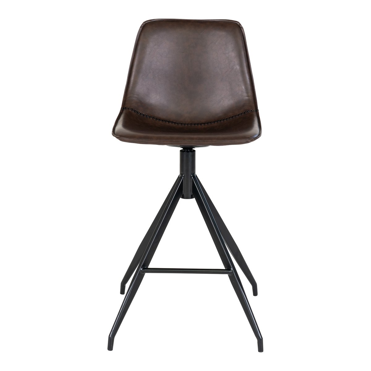 Chaise de comptoir Monaco – Cuir PU marron (lot de 2)