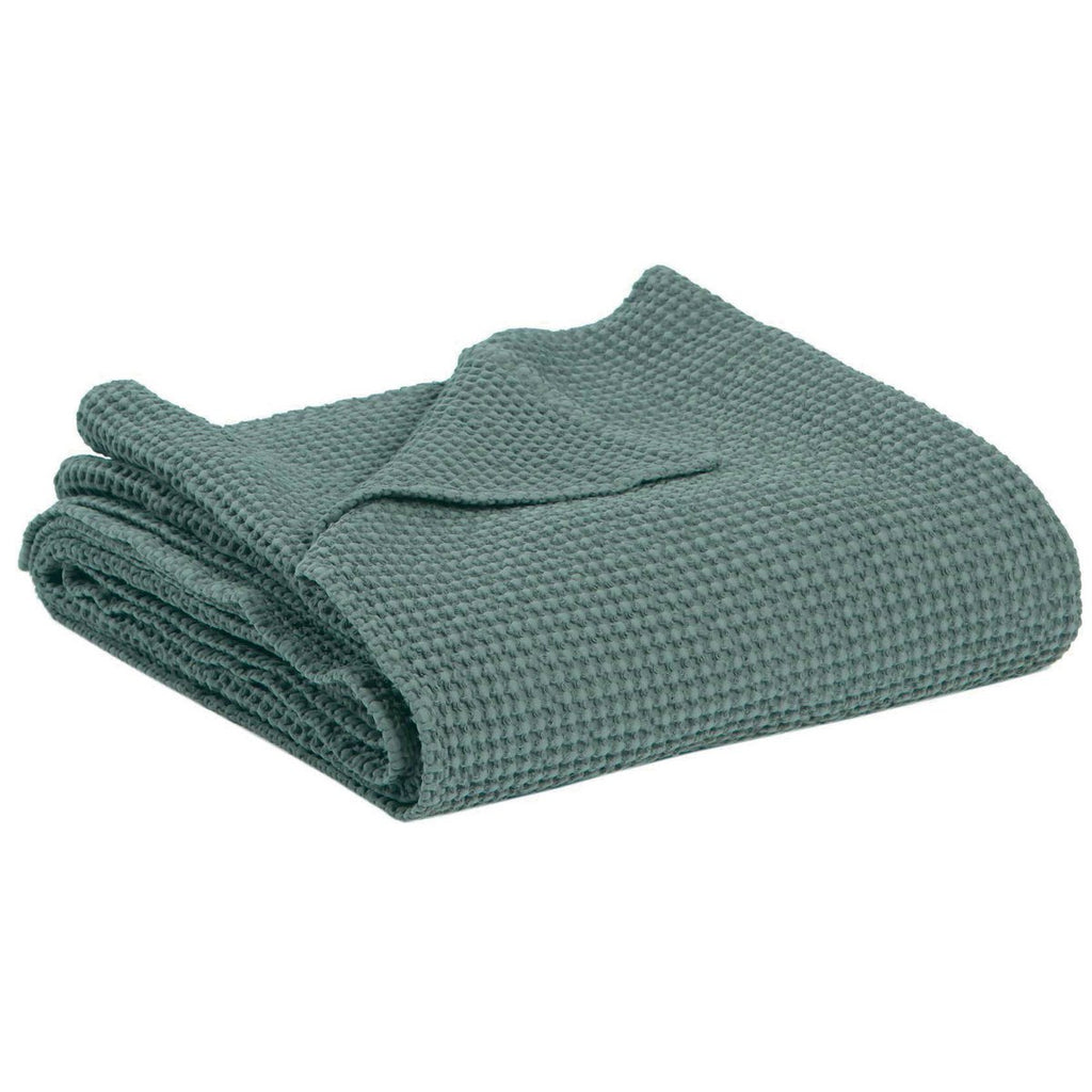 Plaid Recyclé Maia Vert de Gris – 140 x 200 cm