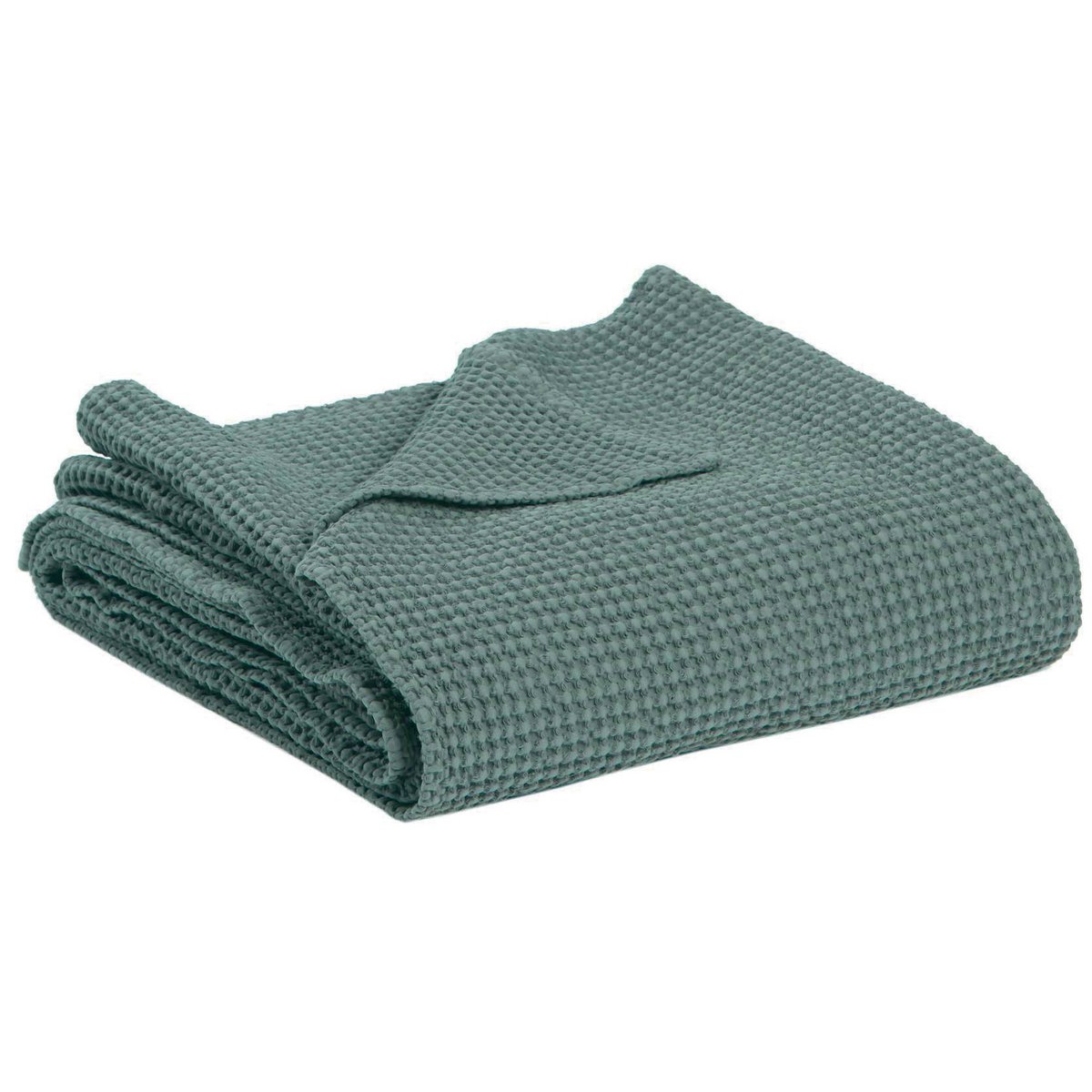 Plaid Recyclé Maia Vert de Gris – 140 x 200 cm