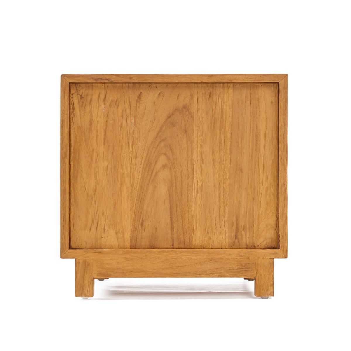 Table de nuit Harmony en teck et rotin naturel – 2 tiroirs