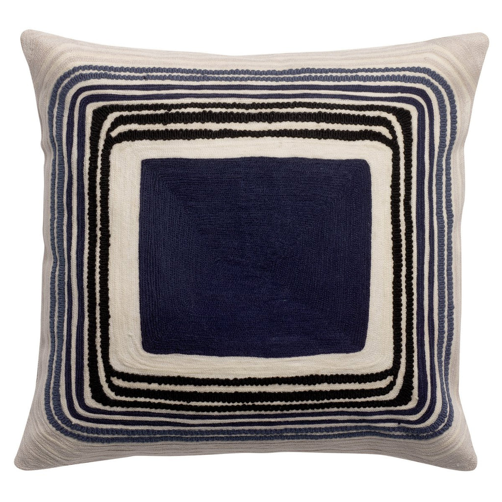 Coussin brodé Cassie Marine 45 x 45
