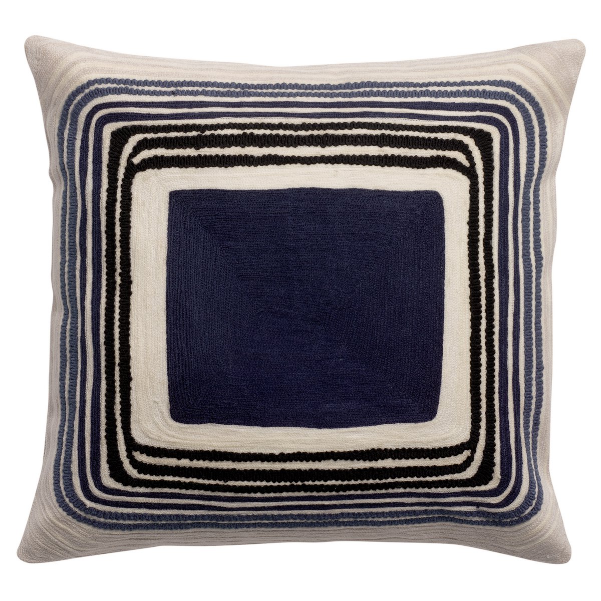 Coussin brodé Cassie Marine 45 x 45