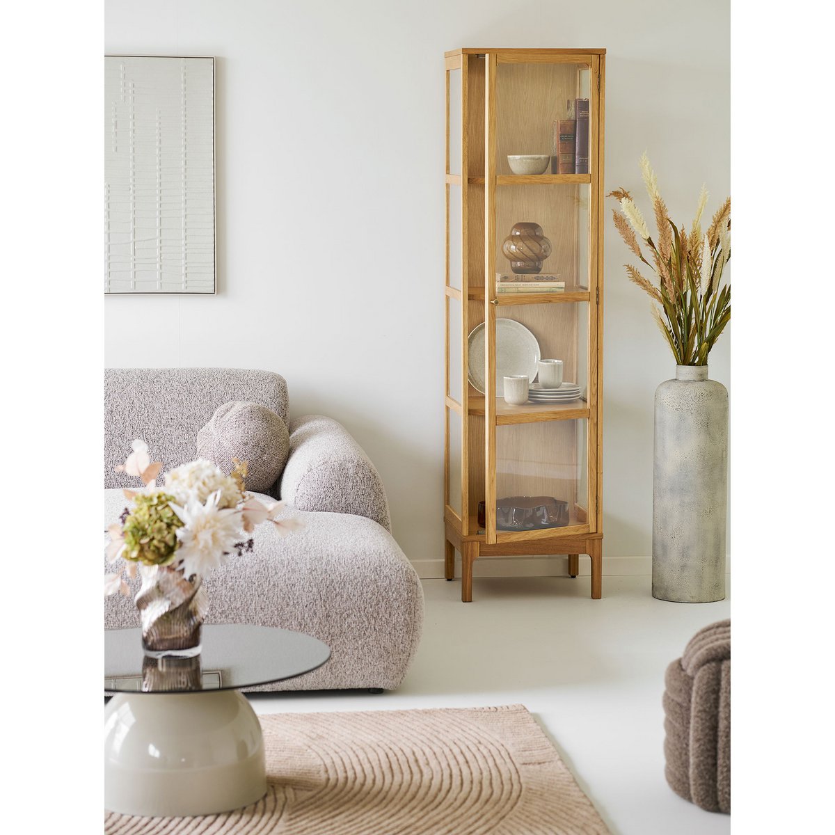 Pot Décoratif Hou - Métal Beige Antique, Ø24x78,5 cm