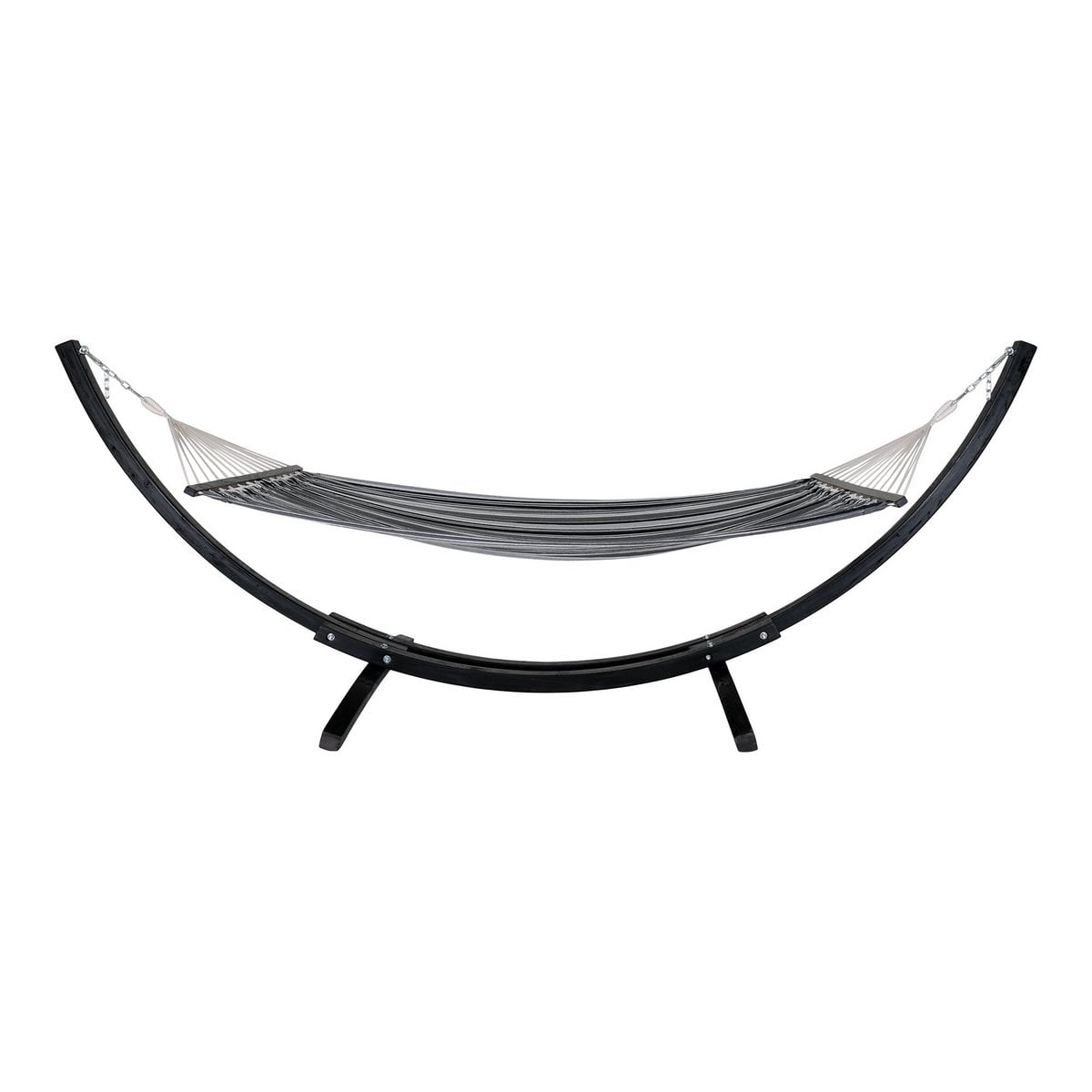 Hamac Tripoli - Gris/Noir, Polyester/Coton, Mélèze, 320x120x120cm