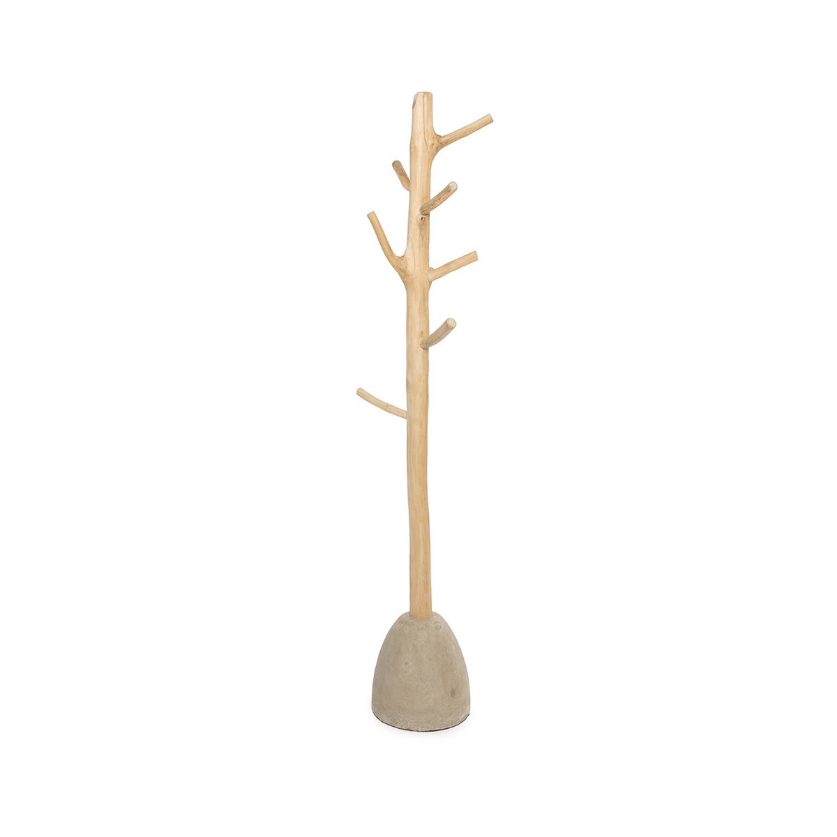 Porte-manteau en béton et teck – Naturel | Bazar Bizar