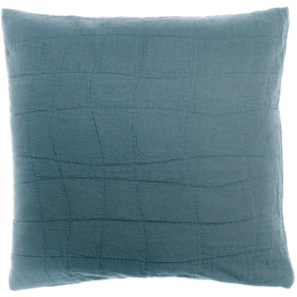 Coussin Titou Acier en coton recyclé finition quilt 45 × 45 cm