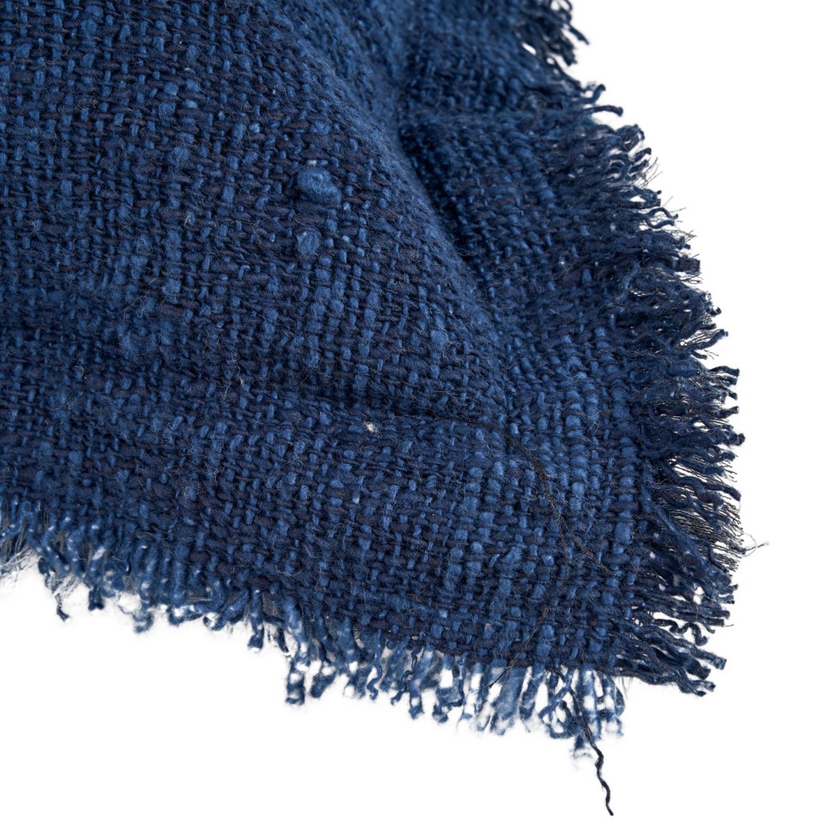 Housse de coussin à franges Azure Fringe – Bleu Indien – 50×50cm | Bazar Bizar