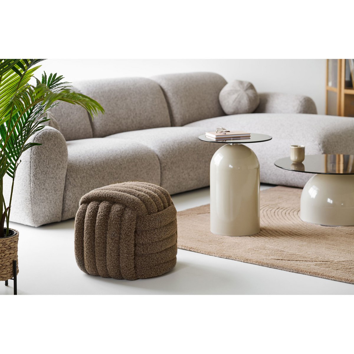 Pouf Napier – Marron, 48x48x43 cm