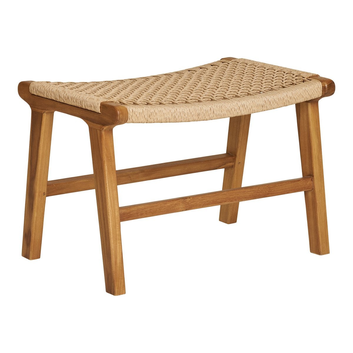 Repose-pieds Derby – Teck & Polyrotin Naturel, 60x40x42 cm