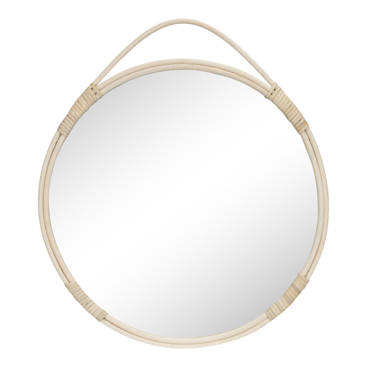 Miroir rond Malo – Cadre rotin naturel