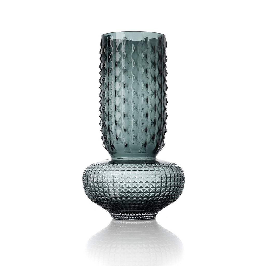 Vase Bijou Saphir bleu L en verre recyclé – 38 cm