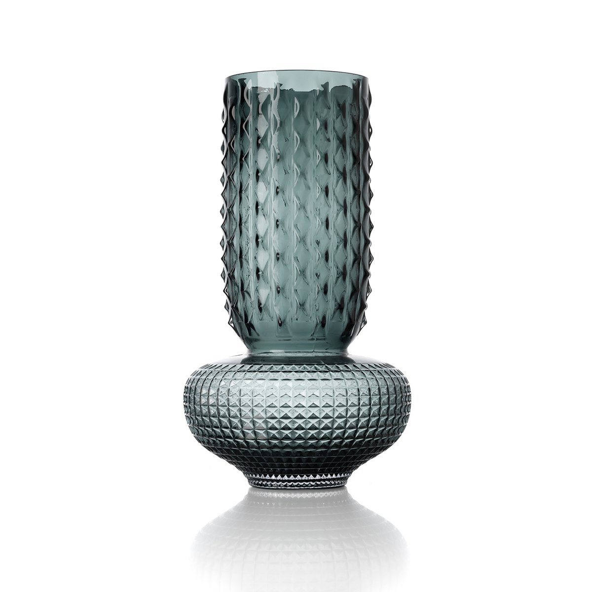 Vase Bijou Saphir bleu L en verre recyclé – 38 cm