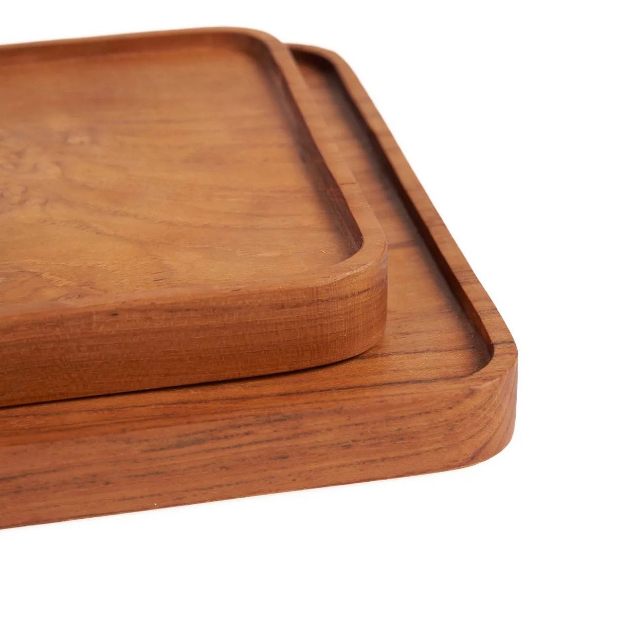 Assiette carrée en teck – Naturel – M | Bazar Bizar