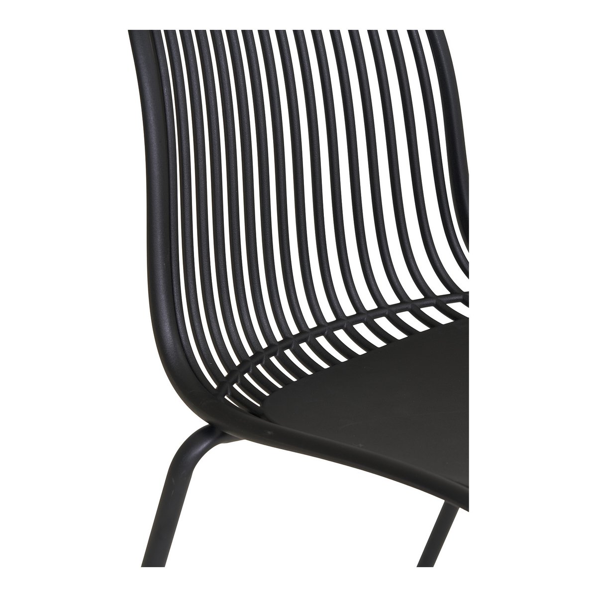 Chaise de jardin Branson – PP noir empilable (lot de 4)