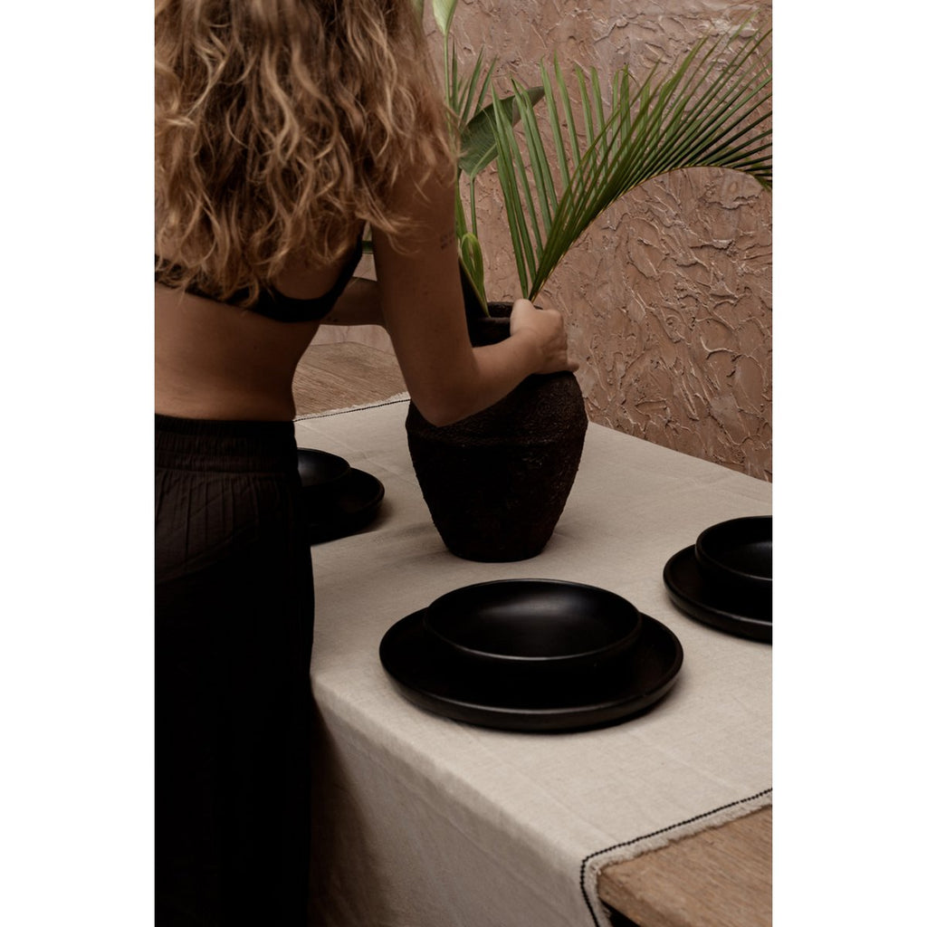 Vase Amphora Rustica bordeaux M en terre cuite – 30 cm