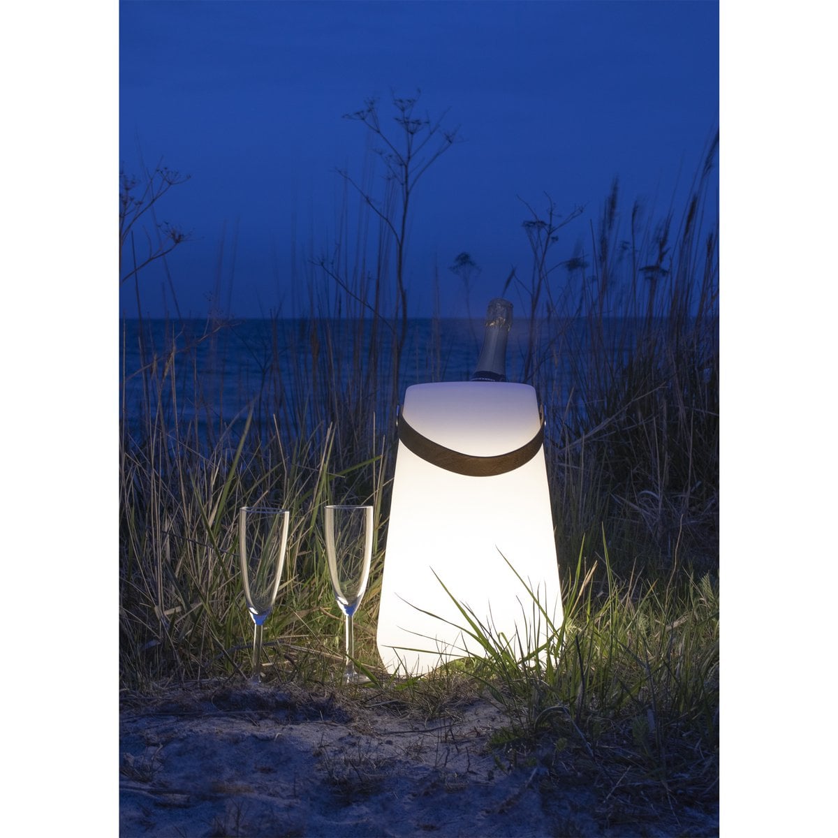 Refroidisseur à Vin LED Bristol - Blanc, Rechargeable, 25x37,5 cm
