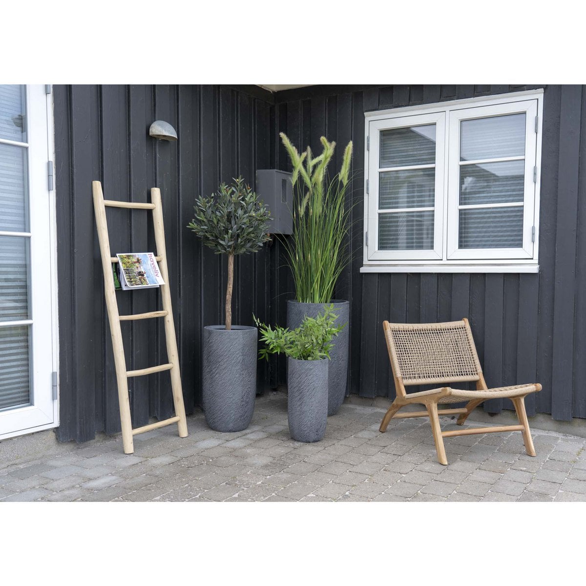 Échelle Décorative en Teck Naturel - 50x150 cm