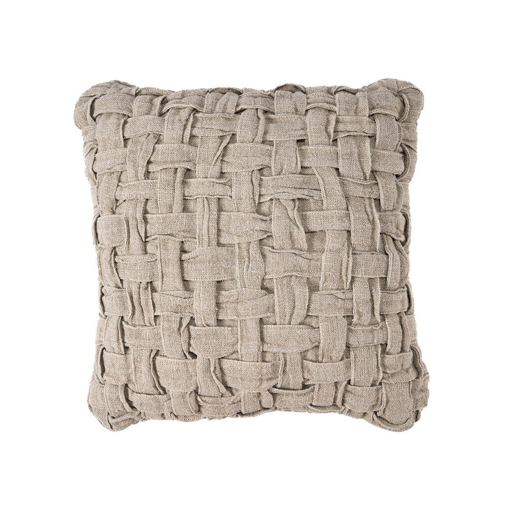 Housse de coussin en lin Crosier – Naturel – 50×50cm | Bazar Bizar