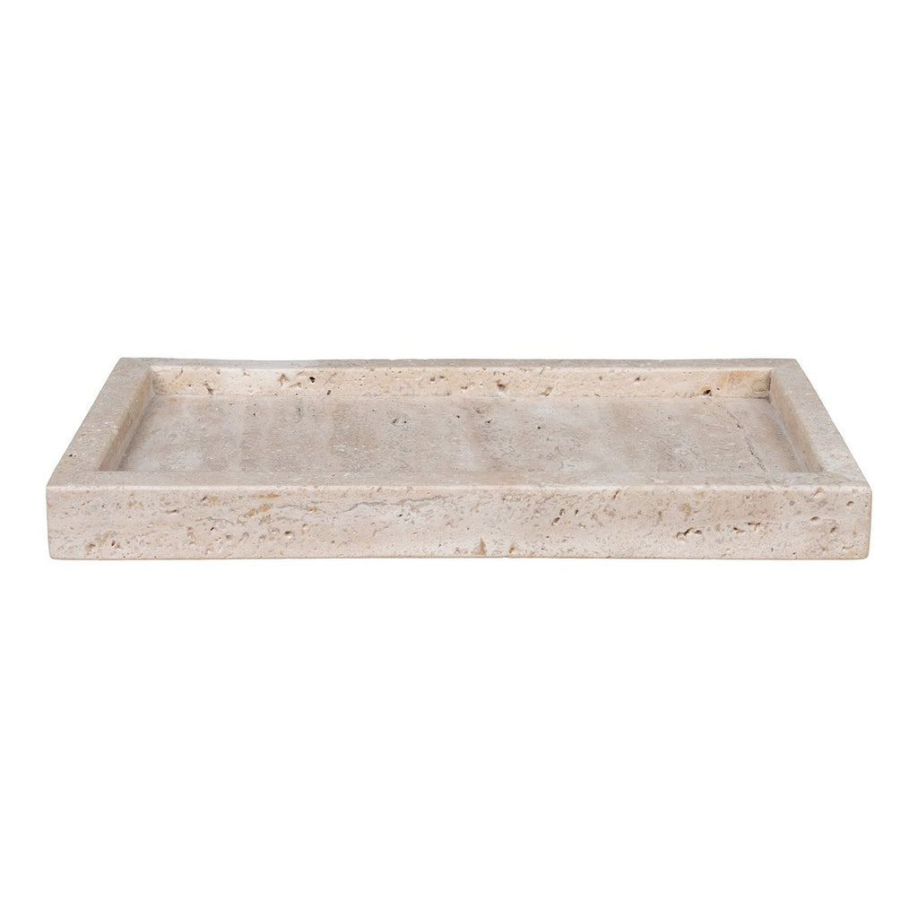 Plateau en Travertin Naturel – 30,5x15 cm