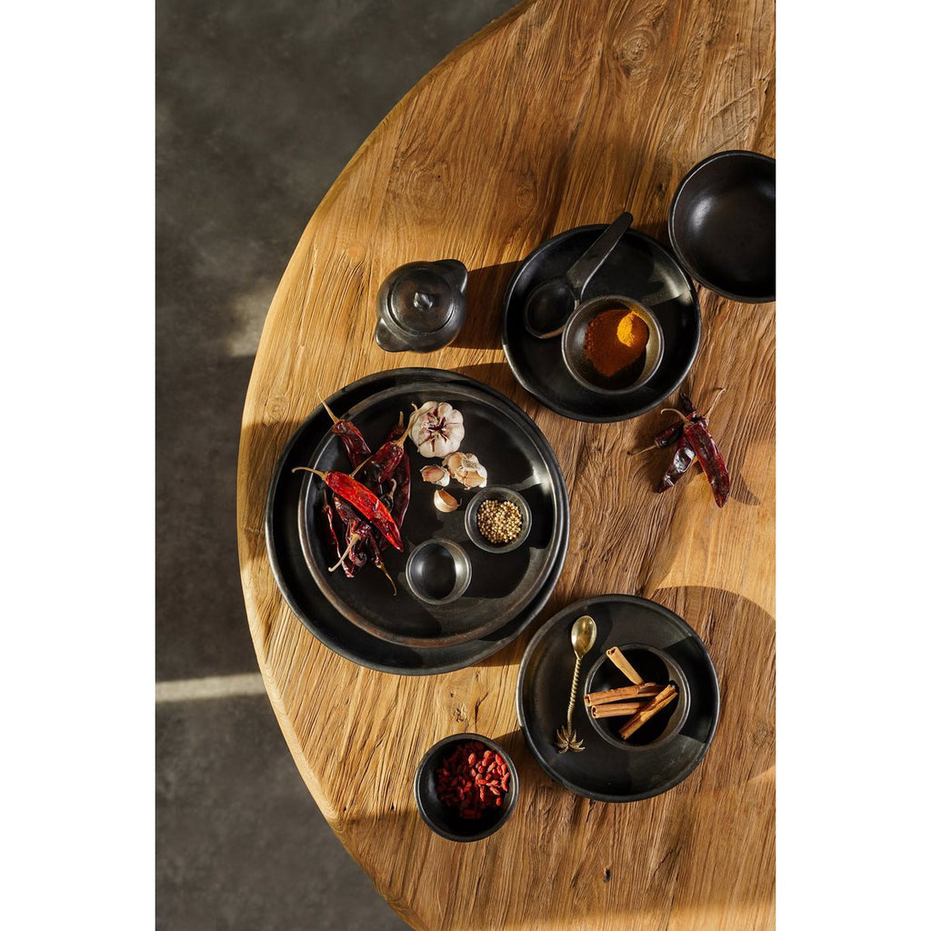 Assiette creuse en terre cuite Brûlée – Noir – M | Bazar Bizar