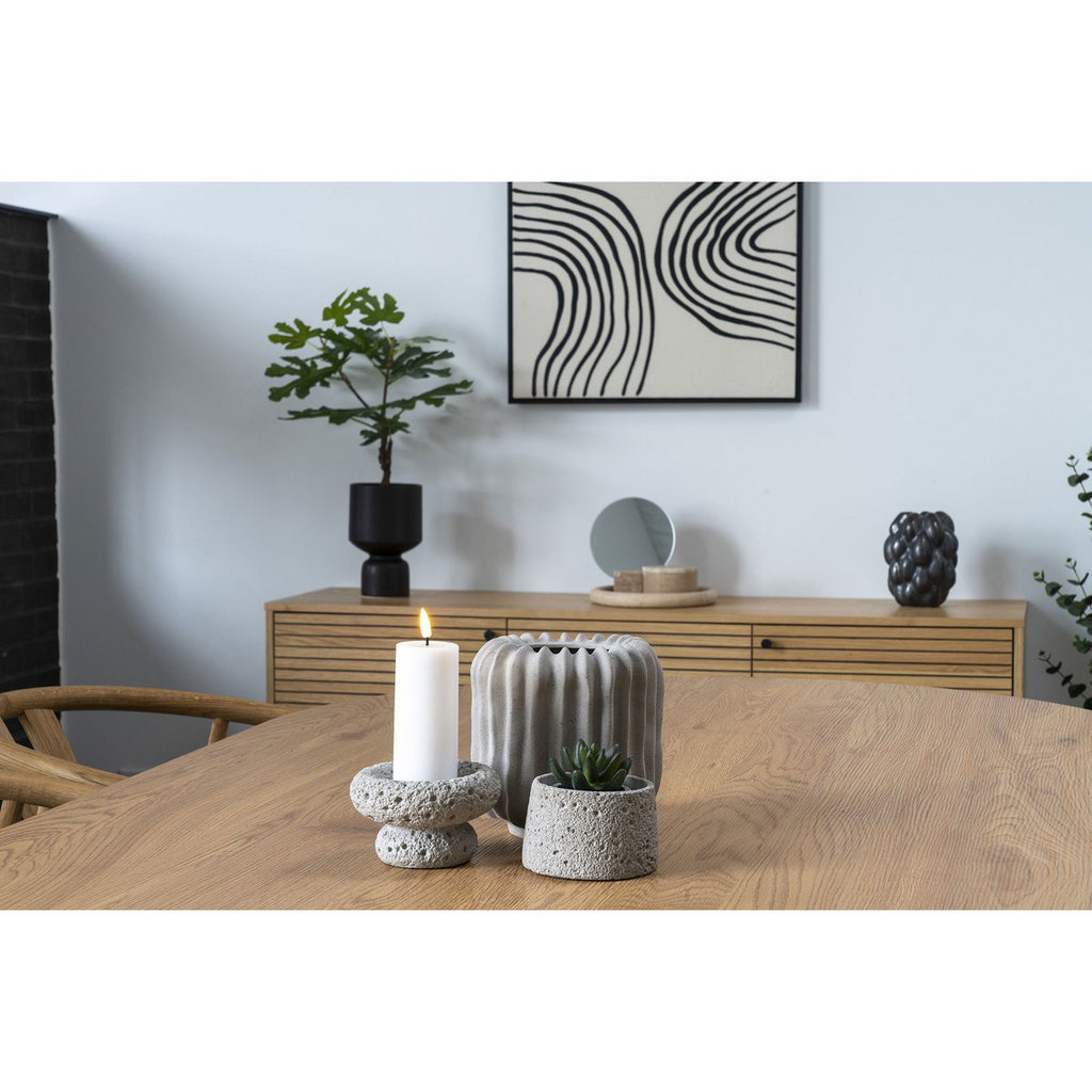 Bougeoirs en ciment – Gris (lot de 2)