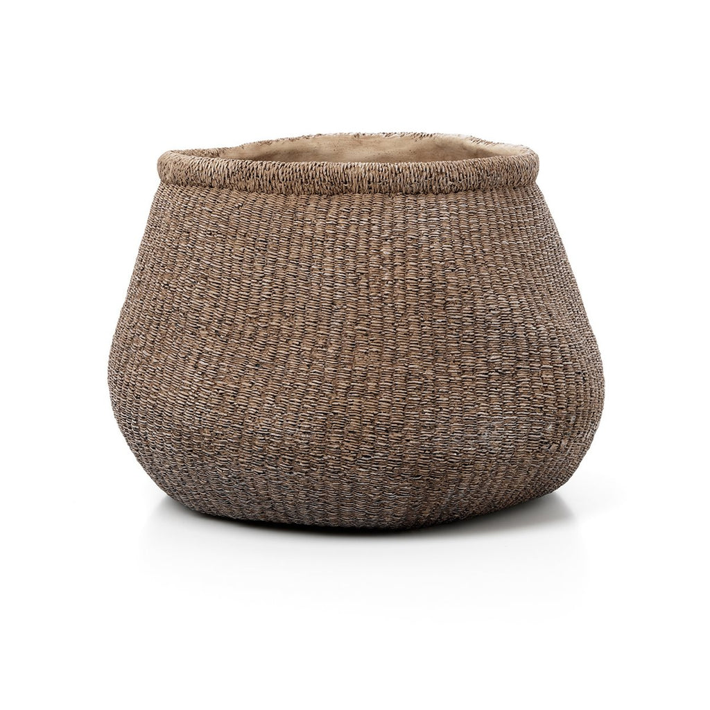 Jardinière en béton effet tressé Faux-Puff - Marron - XL