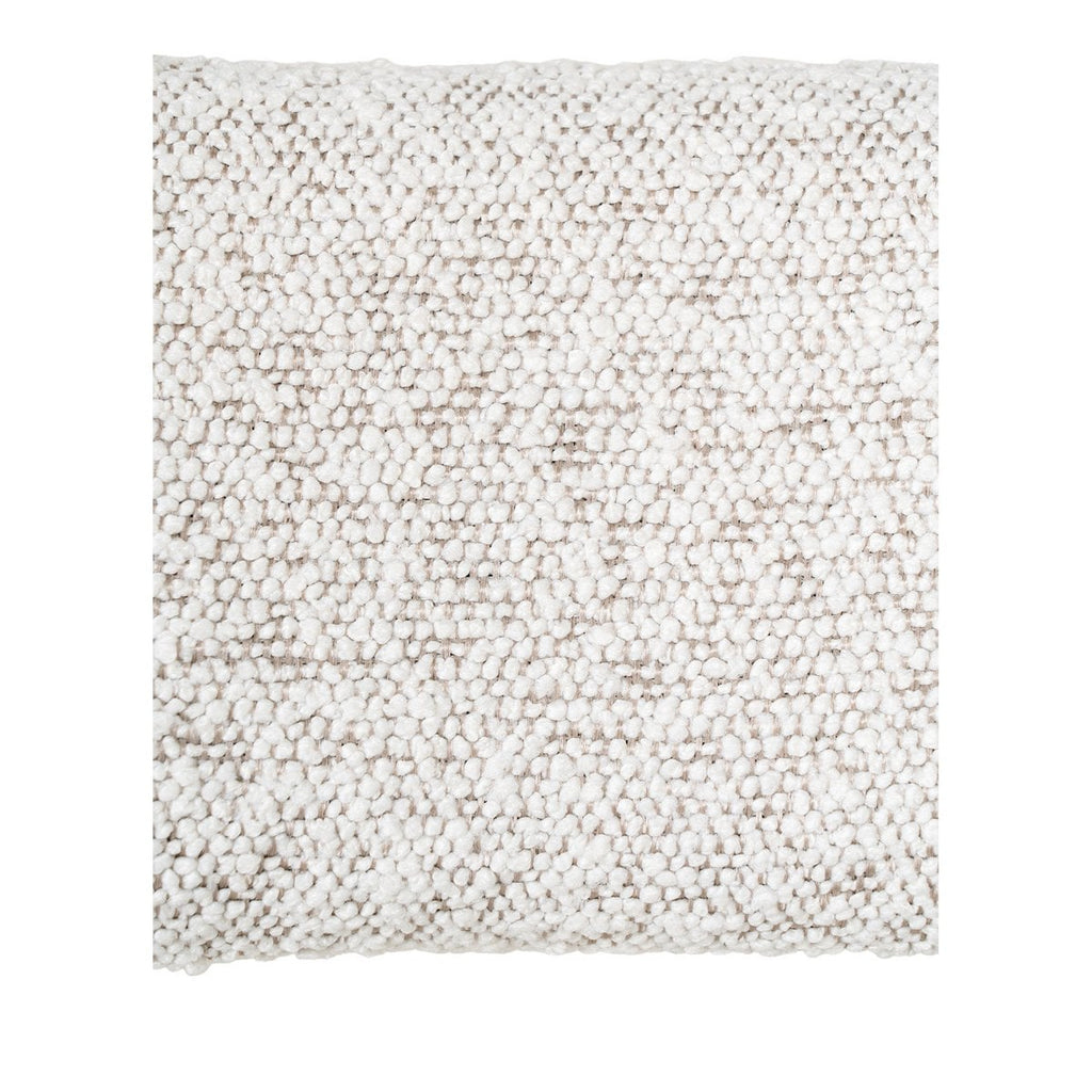 Chaise de Salle à Manger Badalona - Bouclé Blanc, Pieds Noirs - Lot de 2