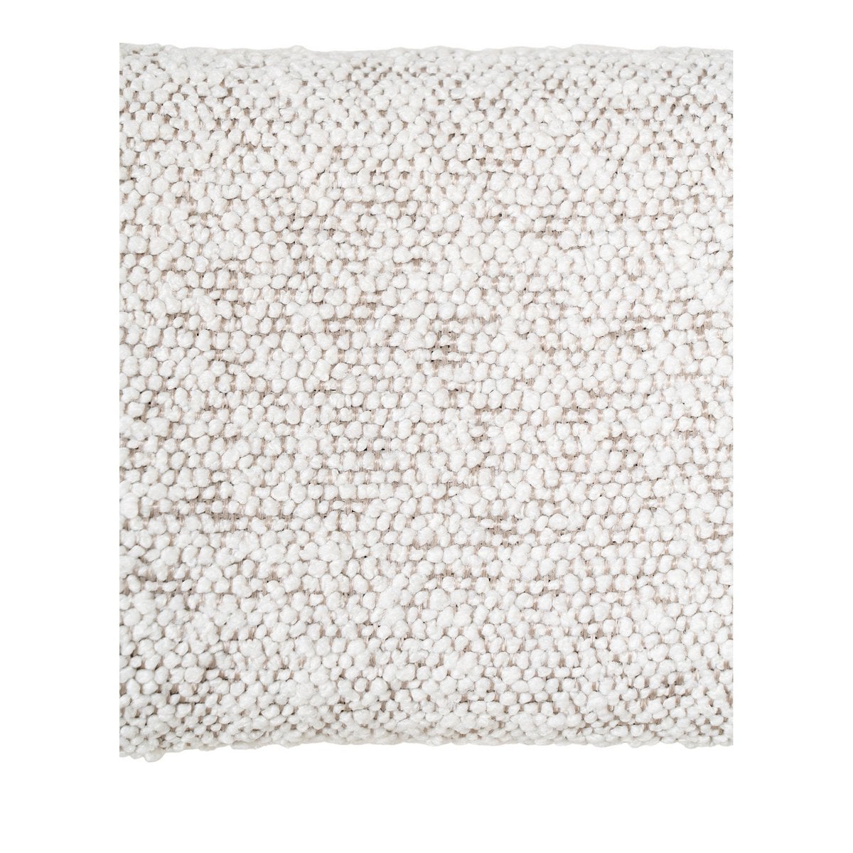 Chaise de Salle à Manger Badalona - Bouclé Blanc, Pieds Noirs - Lot de 2