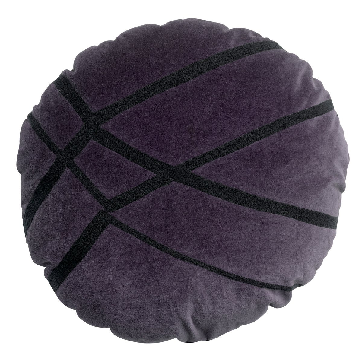 Coussin rond Fara Raisin brodé en coton Ø 50 cm