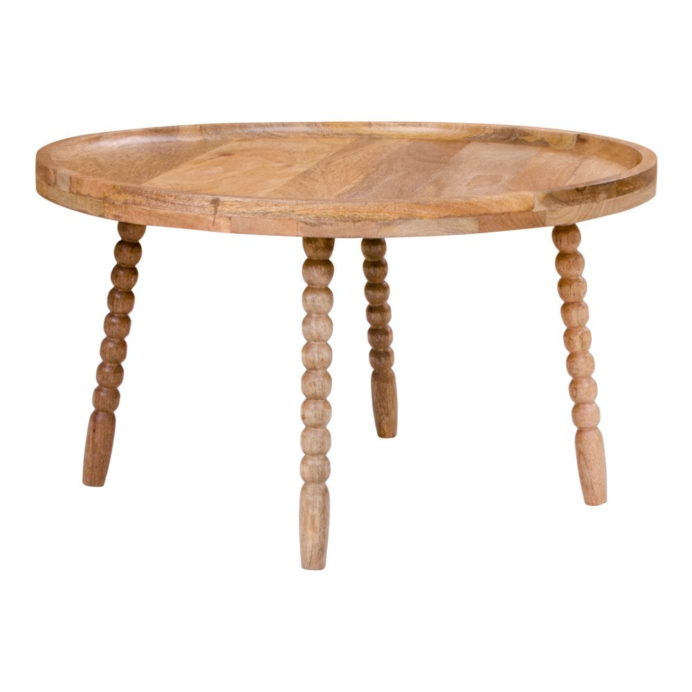 Table Basse Jammu - Bois de Manguier Naturel, Ø60x35 cm