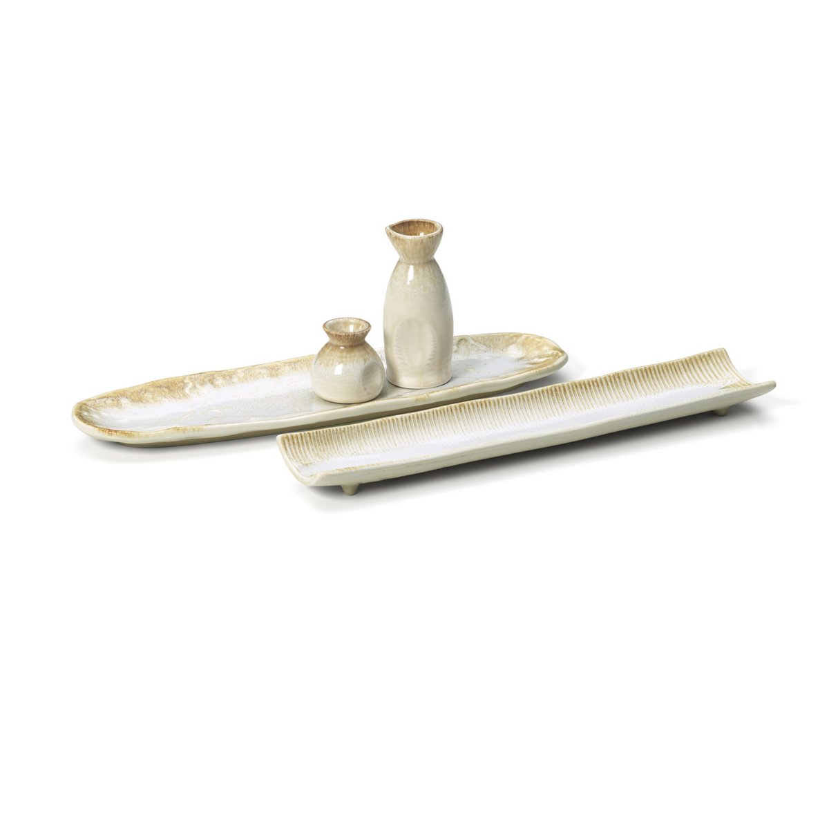 Plateau long en céramique Da Rocha – Miel Blanc | Bazar Bizar
