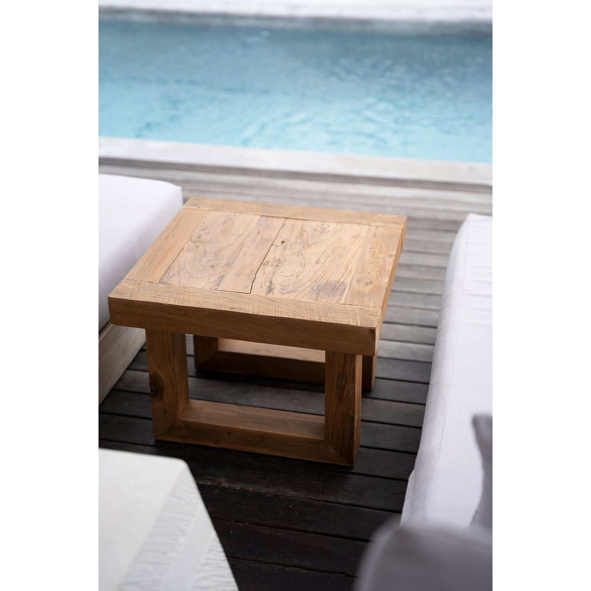 Table d’appoint en teck récupéré – Naturel | Bazar Bizar
