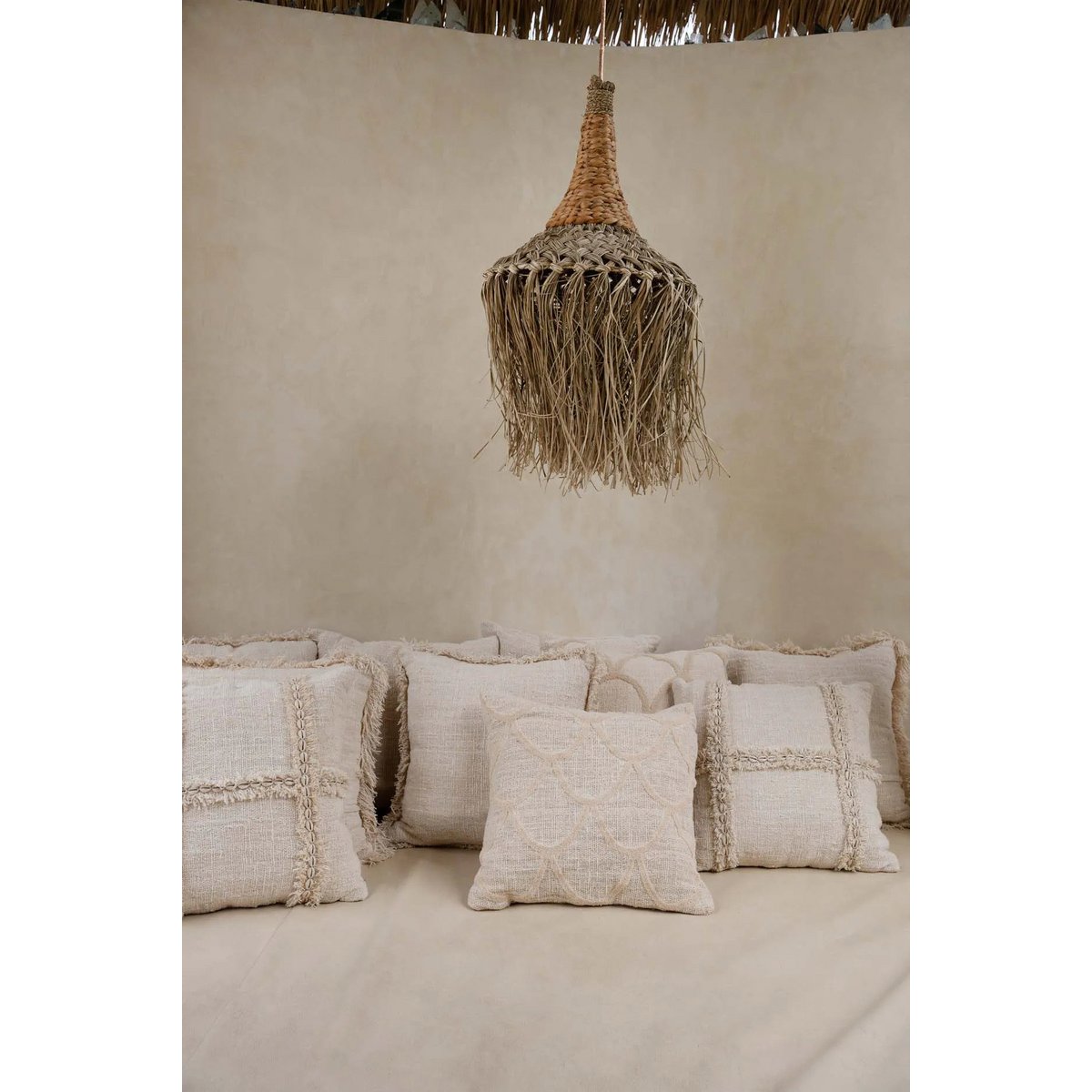 Housse de coussin en coton Nomade – Naturel – 50×50cm | Bazar Bizar